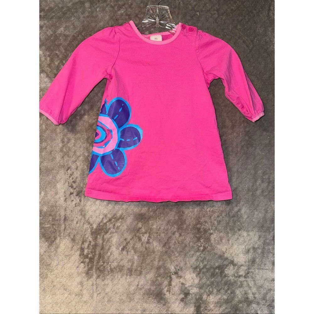 Hanna Andersson Pink Long Sleeve Flower Print Dress Size 80 (18-24m) #767